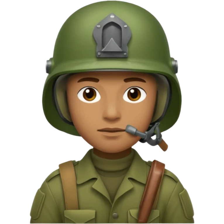 Soldier just face no body generic yellow skin with a BLANK  gunner helmet that IS GREEN AND has NO FUCKING ISIGNIA ON THE HELMET emoji