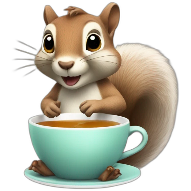 Squirrel drinking tea emoji