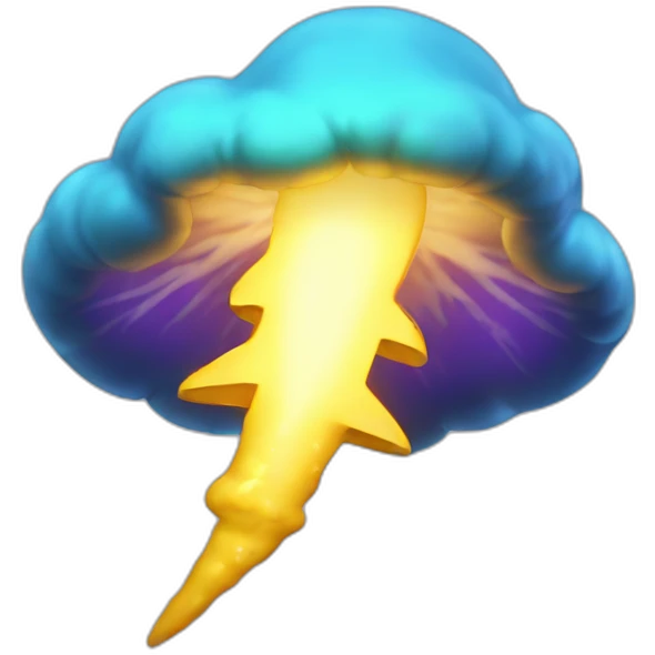radioactive lightning bolt smiley glow cloud mushroom emoji