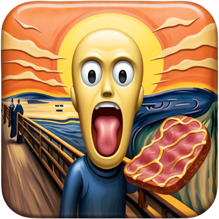 Edvard munch scream with SPAM MEAT landscape  emoji
