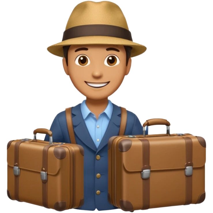 a man leaving bring suitcase emoji