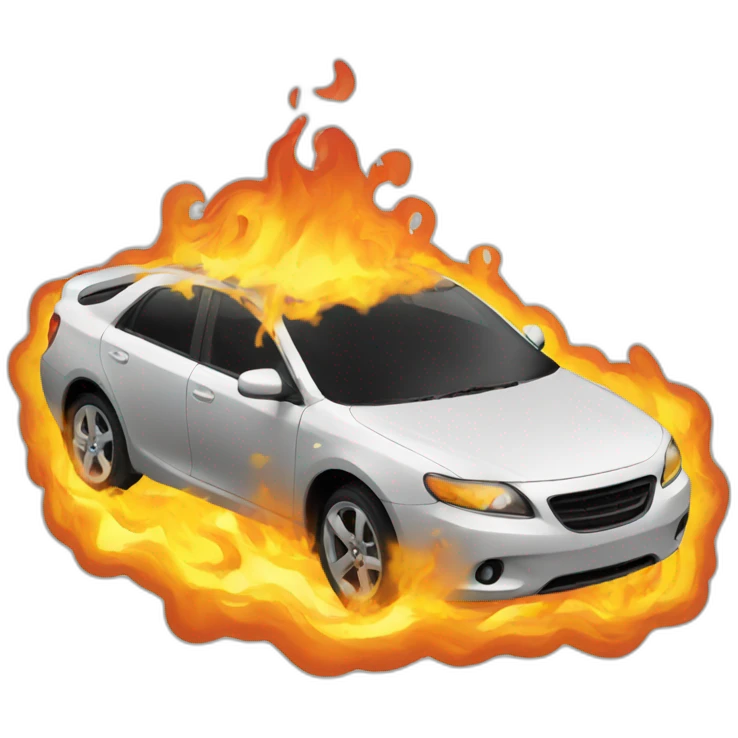 Car on fire emoji