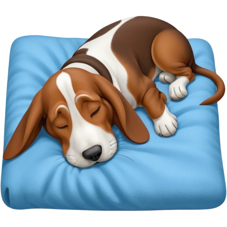 A basset hound sleeping on a blanket emoji