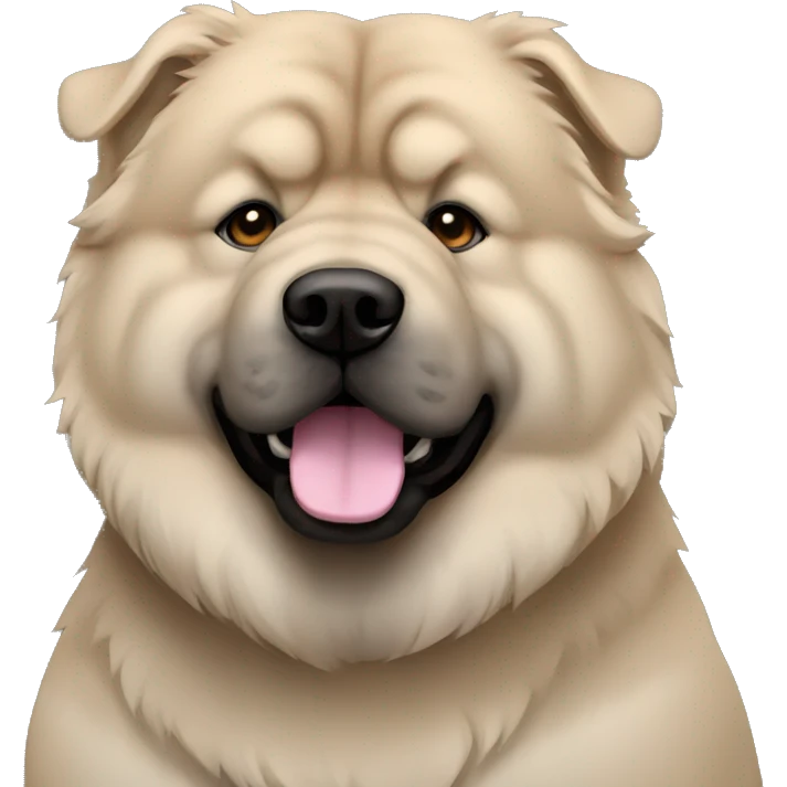 Beige grey chow-chow black muzzle emoji