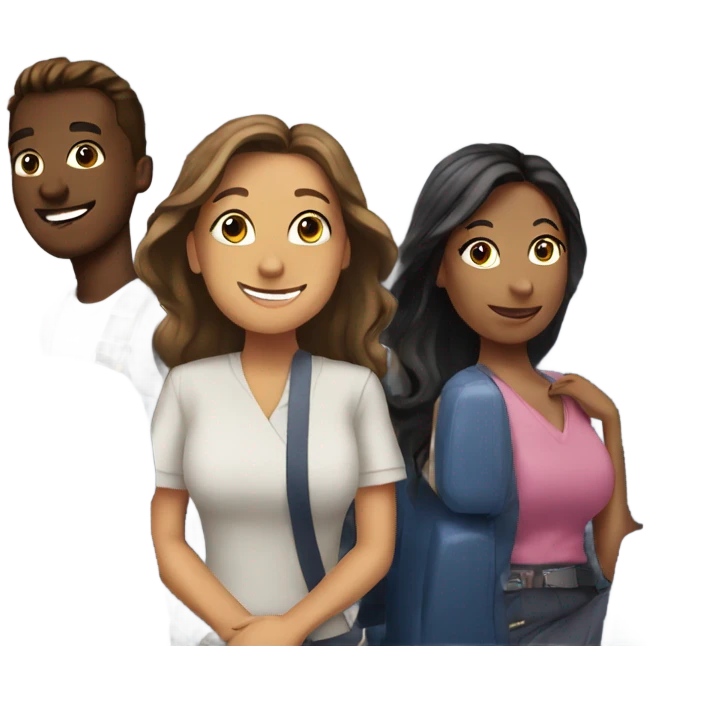 4 friends taking a plane emoji