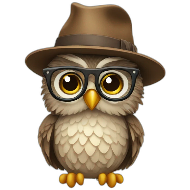 Hipster owl emoji