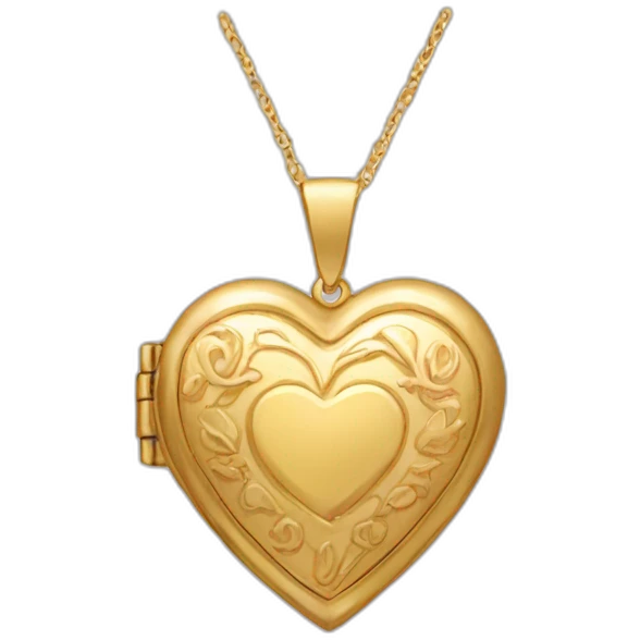 gold locket heart emoji