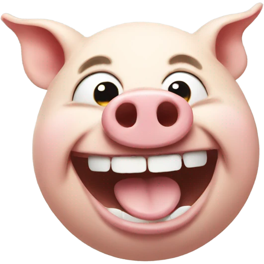 Laughing pig emoji