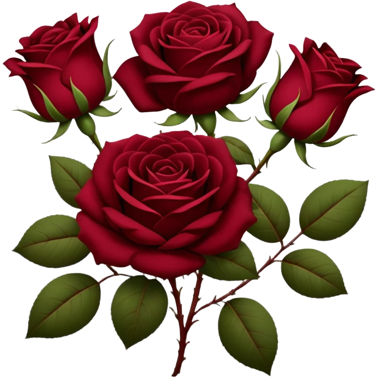 burgundy coloured roses emoji