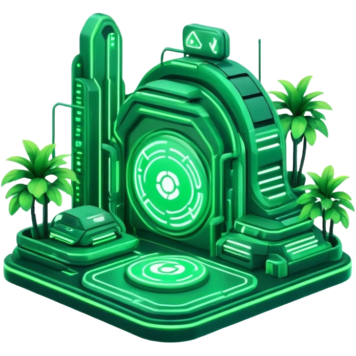Futuristic Green Cyber Gaming Aesthetic Scenery Deco emoji
