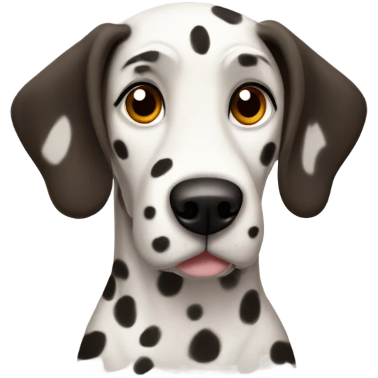 Brown Dalmatian with all brown dark ears emoji