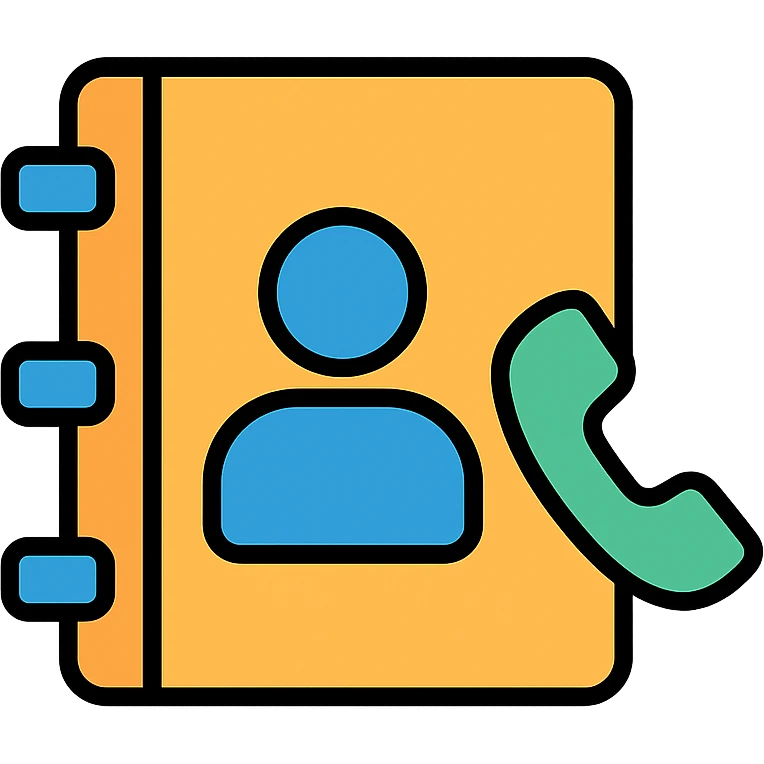 mobile contacts icon with phone and person silhouette emoji