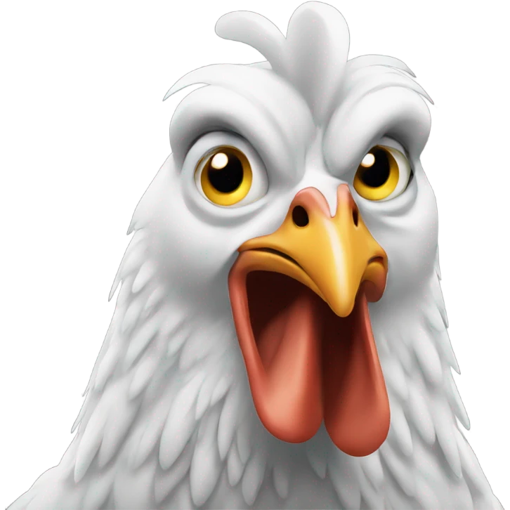 Chicken looking scared emoji