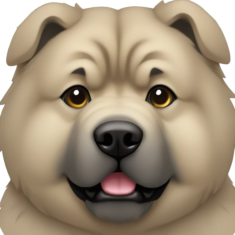 Beige grey chow-chow black muzzle emoji