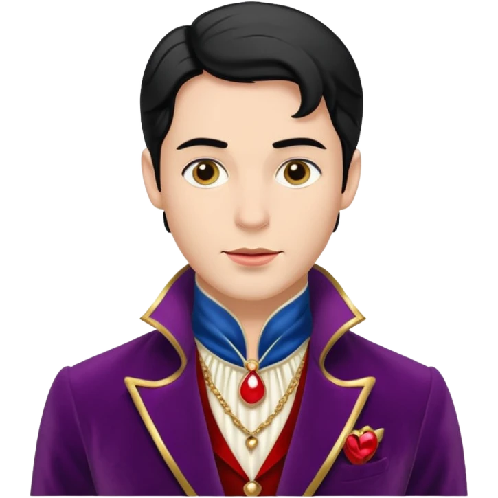 the prince from Snow White, elegant and kind expression emoji