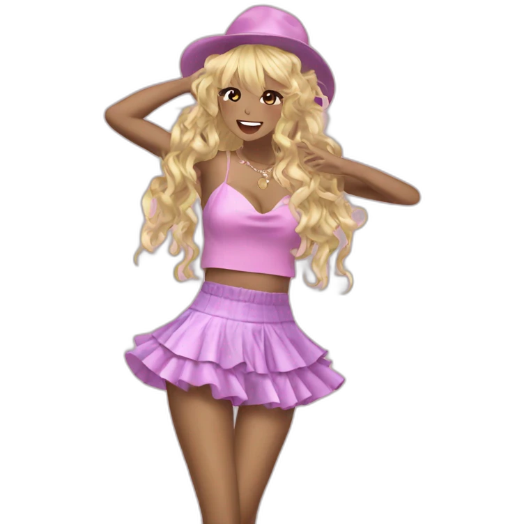 Gyaru dancing emoji