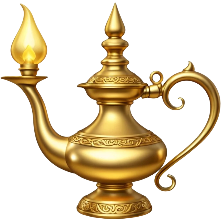 A golden color classic ginie lamp emoji emoji