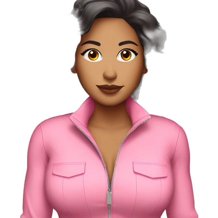 Latina Woman mute pink full body jumpsuit emoji