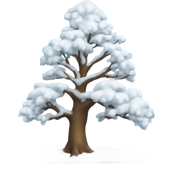 Winter tree with snow on it emoji