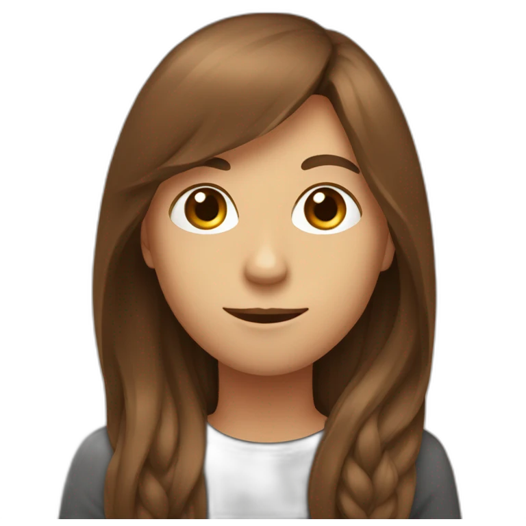 Random people with long brown hair saying hello emoji