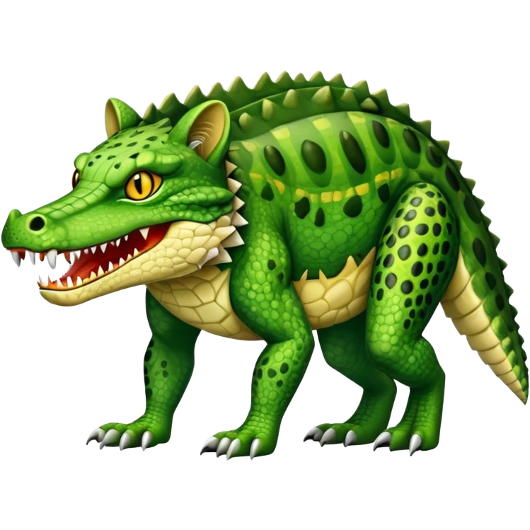 Crocodile-Bobcat-Fakémon-hybrid-creature with a long muzzle, full body emoji