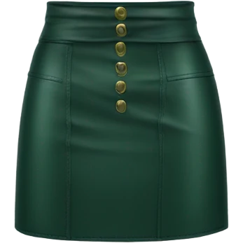 Dark Green leather mini skirt isolated emoji