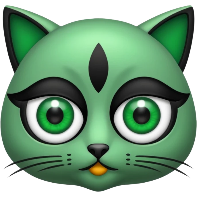 Gata con ojos verdes y negro emoji
