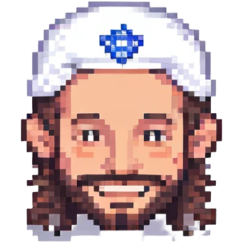 Jewish man, smiling, pixel art style emoji