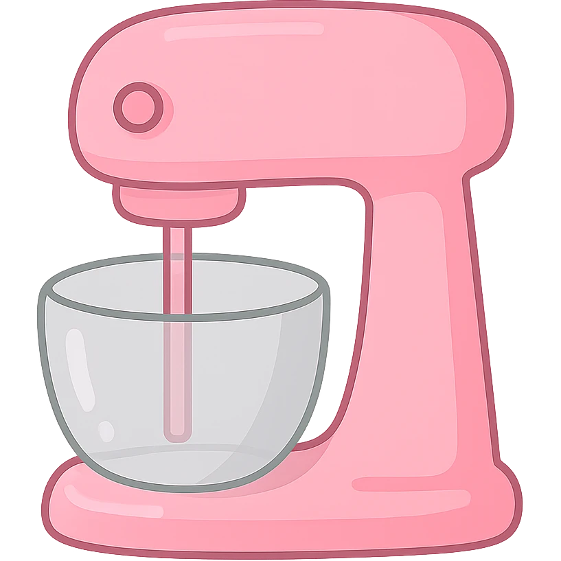 cute and simple pink kitchen mixer emoji