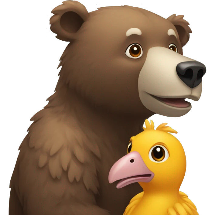 a bear and a dodo emoji