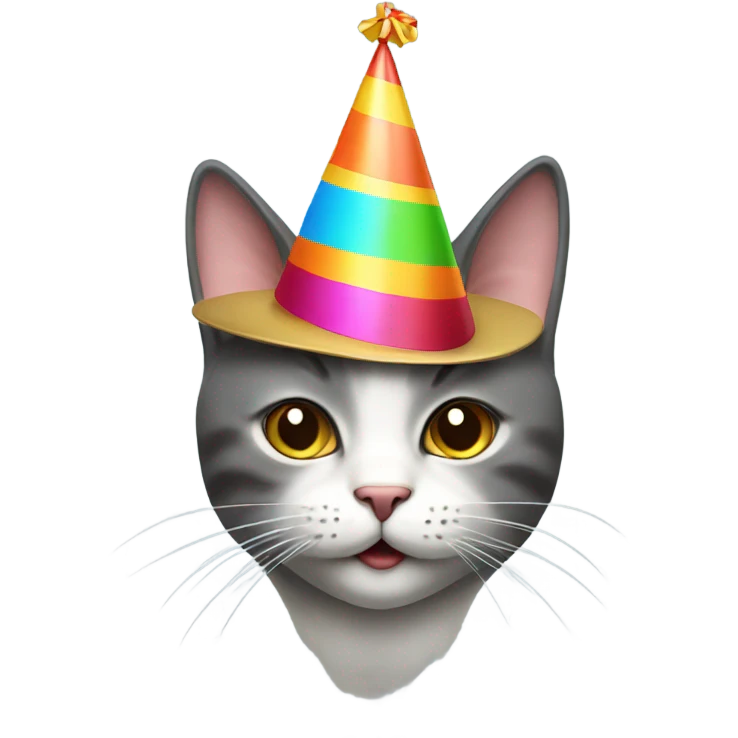 A cat wearing party hat emoji