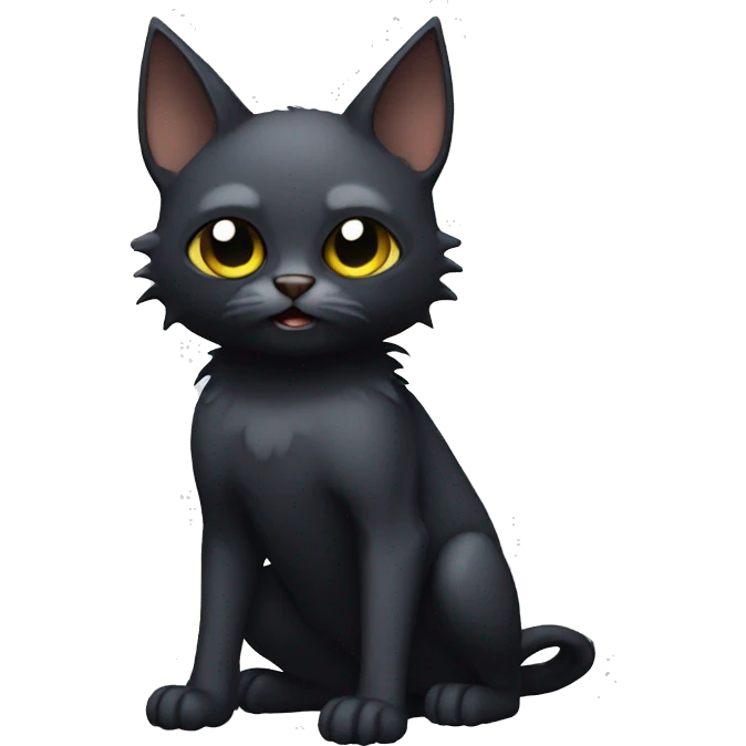 Dark Bat-Cat Full Body emoji