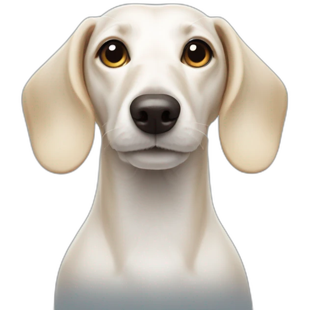 white dachshund face front emoji
