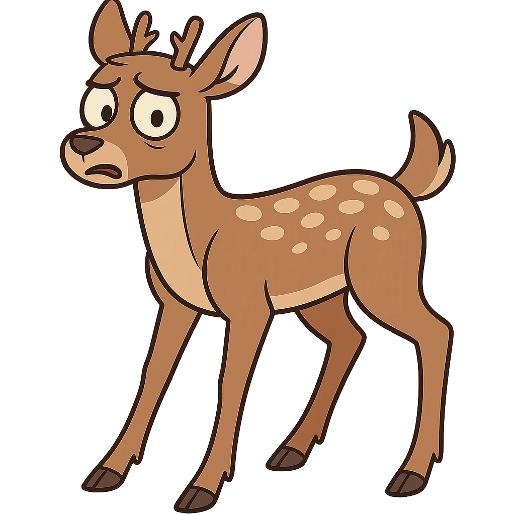 flat toon style deer ankle, no background emoji