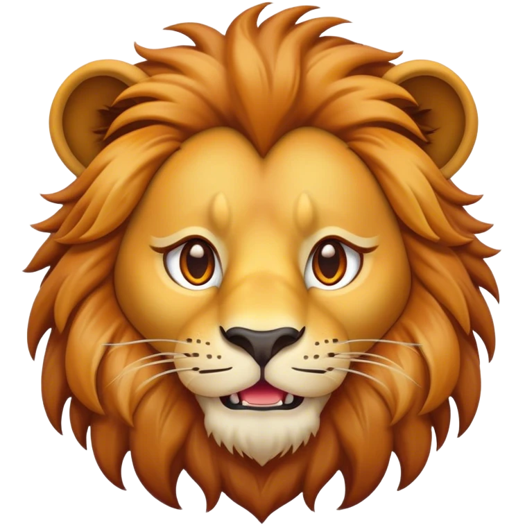 Cinematic Comical Lion Portrait Emoji, Head tilted dramatically with an exaggeratedly amused expression, featuring a striking tawny Fur with a flamboyant mane and wide, expressive amber eyes filled with playful disbelief, Simplified yet hilariously expressive features, highly detailed, glowing with a slightly sassy glow, high shine, dramatic yet playful, stylized with an air of cheeky jungle mischief, bright and endearing, soft glowing outline, capturing the essence of a spirited and over-the-top lion, so meme-worthy it feels like it could roar its way into internet fame instantly! emoji