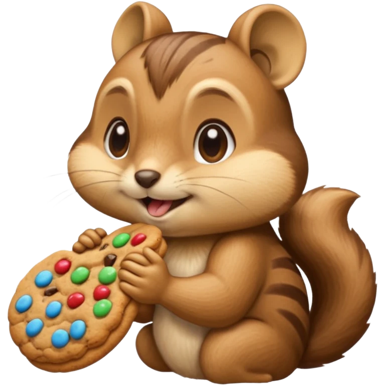 side view of this iphone chipmunk emoji eating cookie sweetly ; 🍪 use the SAME iphone ios cookies / chipmunk emoji