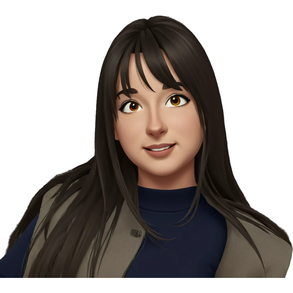 smiling girl with long hair emoji