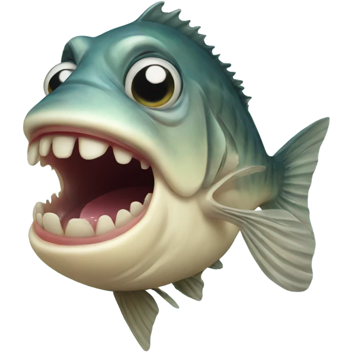 Fish with freaky tongue emoji
