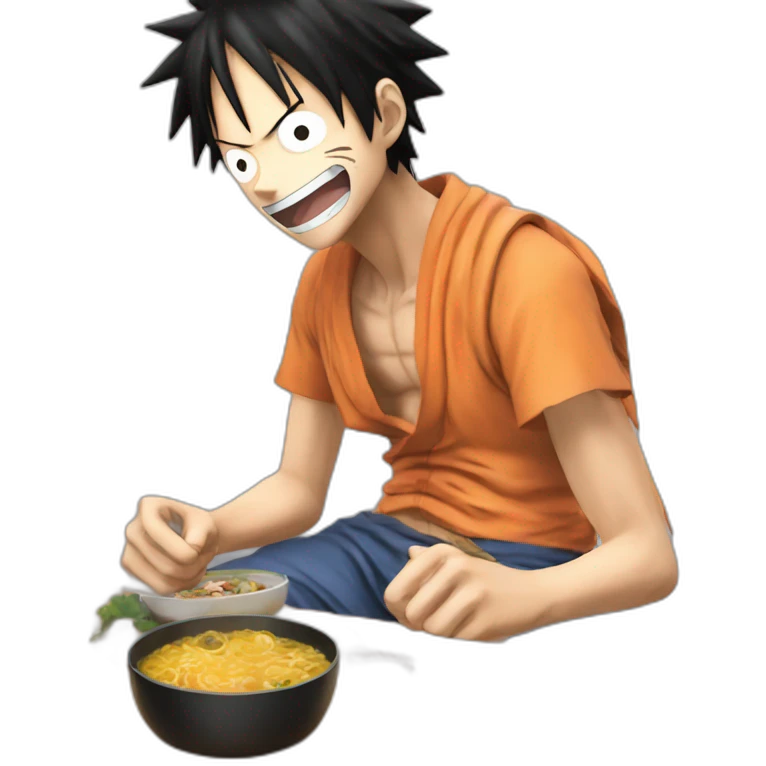 luffy qui mange avec naruto emoji