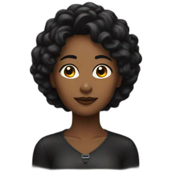 Femme noir avec des locks emoji