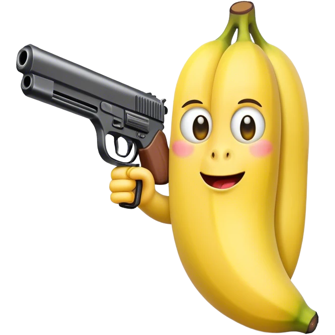 banana with a gun emoji