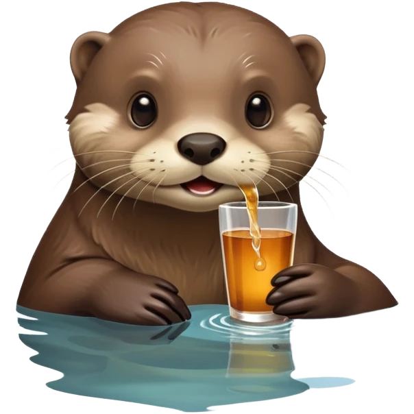 otter with a drink emoji