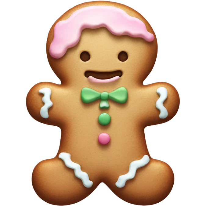 Pastel gingerbread man emoji