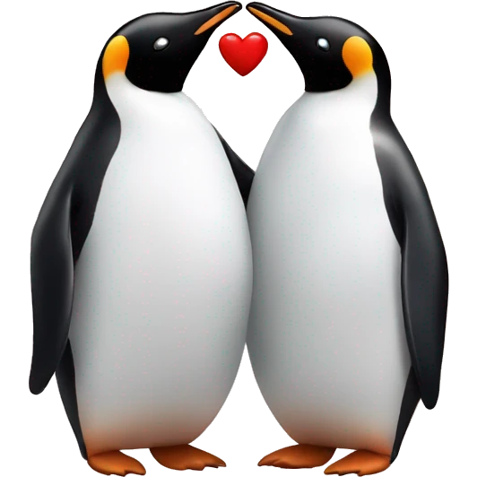 Penguin couple with a heart in the middle  emoji