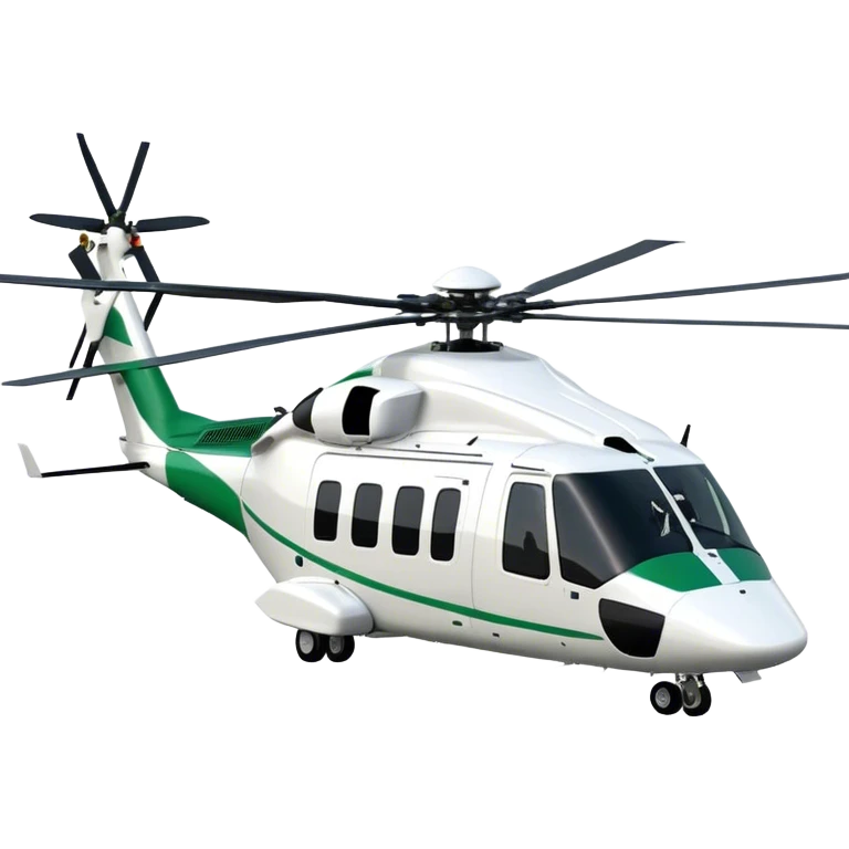 AgustaWestland AW139 - Leonardo (Model Year: 2022) (Iconic colour: White with green accents) emoji