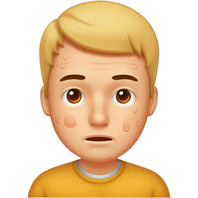 man with lots of acne emoji