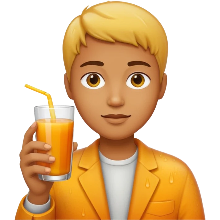 juice, colors yellow,orange,forest fruits, person emoji