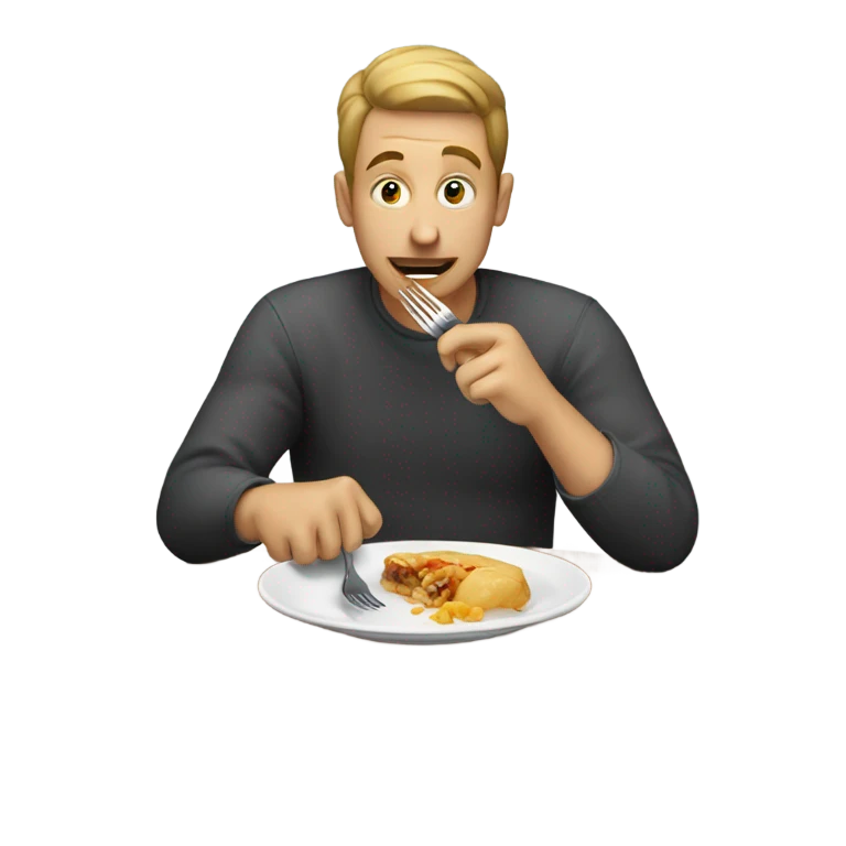 man eating food emoji
