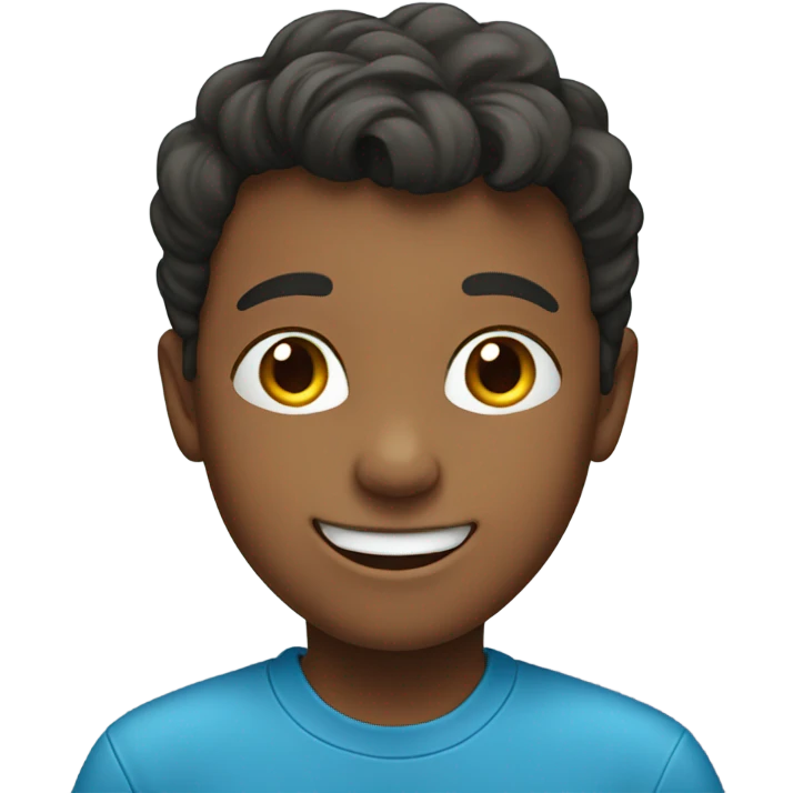 smiling boy in blue shirt emoji
