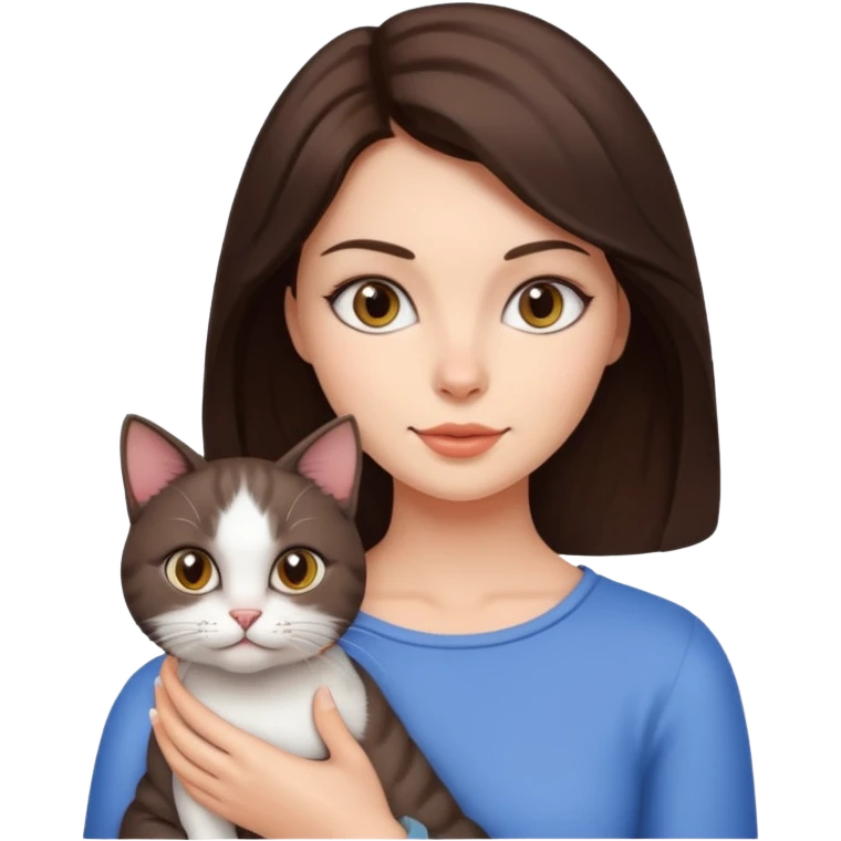 BEAUTIFUL BRUNETTE WOMAN CAT emoji